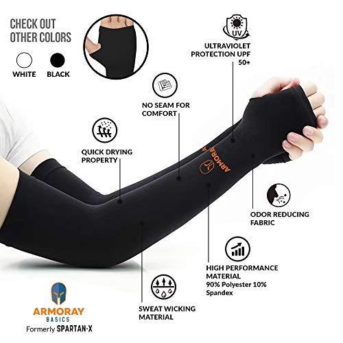 TRENDMALLS Arm Sleeves, Cooling UV Sun Protection Sports Compression for Men/Women/Kids (Black) Trendmalls