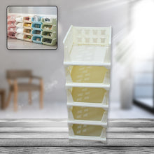 5-layer stackable storage cart, foldable for organization