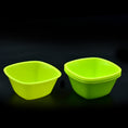 Square plastic bowl set, perfect for serving snacks.