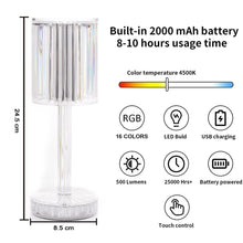 Crystal table lamp with USB charging