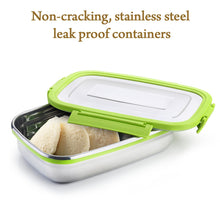 Durable stainless steel lunch container for meals