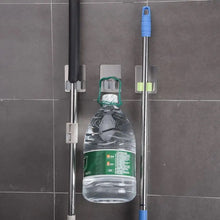 Wall-mounted stainless steel mop holder with adhesive glue, 1 pc.