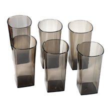 Black square plastic tumblers set