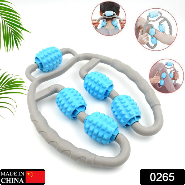 Muscle Massage Roller, 5 Wheels Relieve Soreness Leg Muscle Roller Fitness Roller Muscle Relaxer Massage Roller Ring Clip All Round Massaging Uniform Force Elastic PP Drop Shaped for Home Use (1 Pc), Gym Equipment