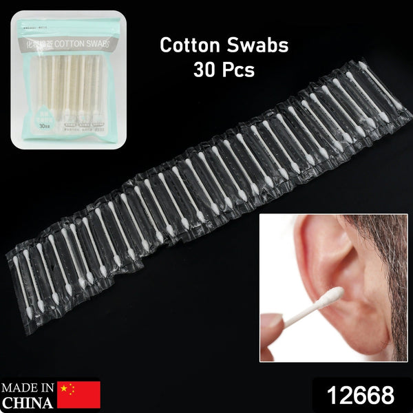 Double Head Cotton Ear & Nose Cleaning Health Care Tools Disposable Sticks Soft Beauty Makeup, Pet Care, Equipment (30 Pcs Set)