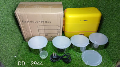 Electric lunch box with four stainless steel compartments