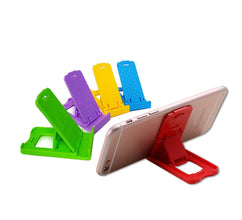 Foldable stand for mobile devices, compact and easy to carry.