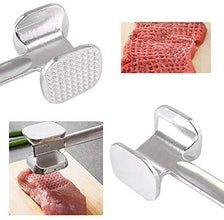 Sturdy double-sided aluminum meat tenderizer hammer for beef steaks