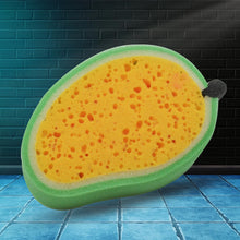 Soft and durable mango-shaped sponge for versatile cleaning