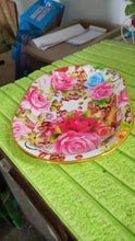 Big Plastic Flower Printed Design Serving Tray (1 Pc / 35 x 24 CM / Mix Color)