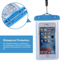 Waterproof pouch cover for mobile phones, ensures protection from water damage.