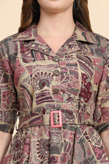 Chanderi Cotton Silk Printed CoOrds Set Kurta Pant 2 Piece Ethnic Fusion Kurta Set For Women's Trendmallsin