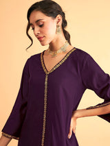 Purple Rayon Co-Ords Set for Women Trendmallsin