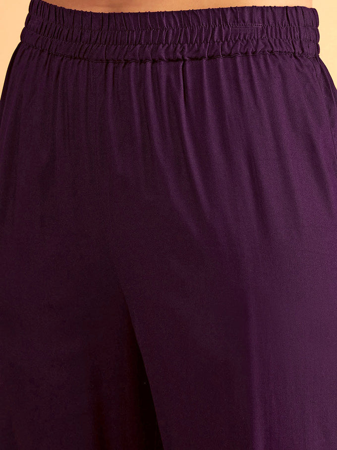 Purple Rayon Co-Ords Set for Women Trendmallsin