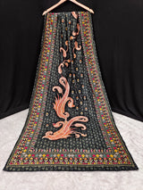 Women's Velvet Paisley Pattern Dupatta (Black) Trendmallsin
