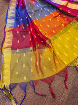 Multicolor Chinon Silk Weaving MultiColor Stripes Design Dupatta