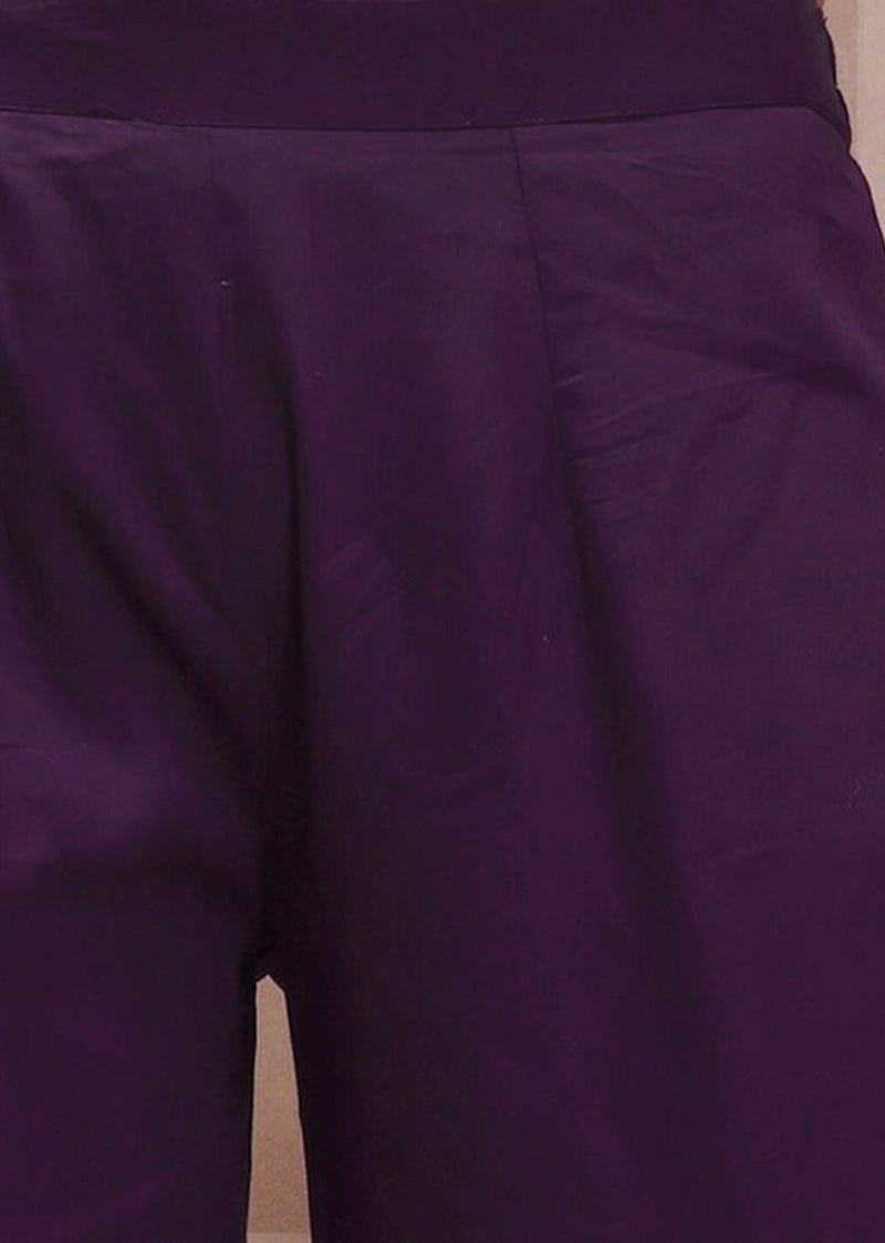 Georgette Embroidery Anarkali Kurta Set for Women (Purple) Trendmallsin