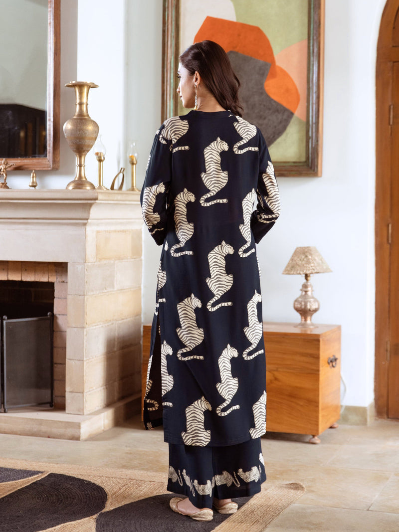 Women's Rayon Digital Print Kurta Palazzo Set Trendmallsin