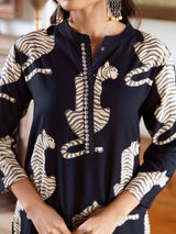 Women's Rayon Digital Print Kurta Palazzo Set Trendmallsin