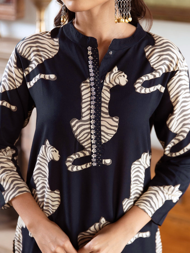 Women's Rayon Digital Print Kurta Palazzo Set Trendmallsin