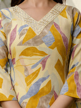 Women's Slub Magic Cotton Digital Print Kurta Palazzo Set Trendmallsin