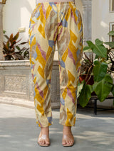 Women's Slub Magic Cotton Digital Print Kurta Palazzo Set Trendmallsin