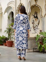 Women's Slub Magic Cotton Digital Print Kurta Palazzo Set Trendmallsin