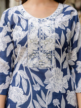 Women's Slub Magic Cotton Digital Print Kurta Palazzo Set Trendmallsin