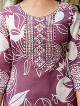 Women's Slub Magic Cotton Digital Print Kurta Palazzo Set Trendmallsin