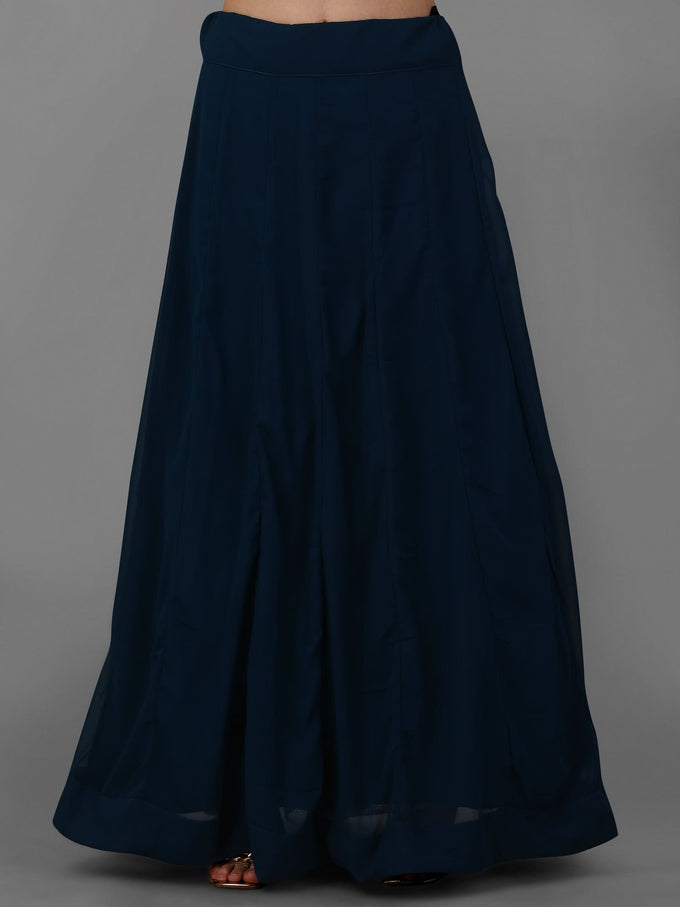 Morpeach Georgette Embroidery Anarklai Suit Set Kurta Lehenga with Dupatta Kurta Set for Women's Trendmallsin