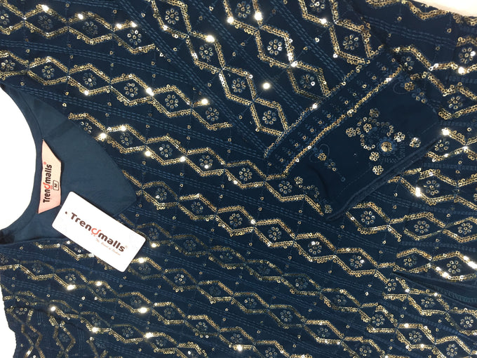 Morpeach Georgette Embroidery Anarklai Suit Set Kurta Lehenga with Dupatta Kurta Set for Women's Trendmallsin