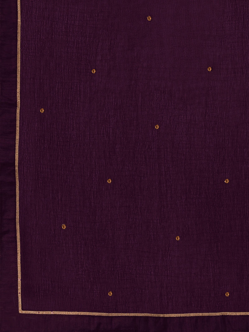 Purple Georgette Embroidery Anarkali Salwar Suit Set with Dupatta For Women's Trendmallsin