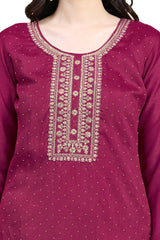 Pink Vichitra Silk Embroidery Salwar Suit Set with Dupatta for Women's Trendmallsin