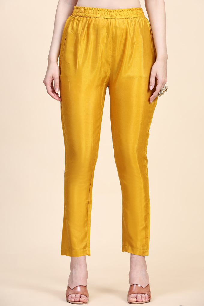 Yellow Vichitra Silk Embroidery Salwar Suit Set with Dupatta for Women's Trendmallsin