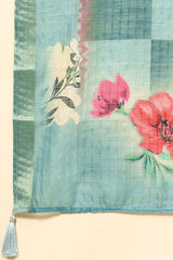 LightGreen Cotton Hand work Salwar Suit Set with Printed Dupatta  for Women's Trendmallsin