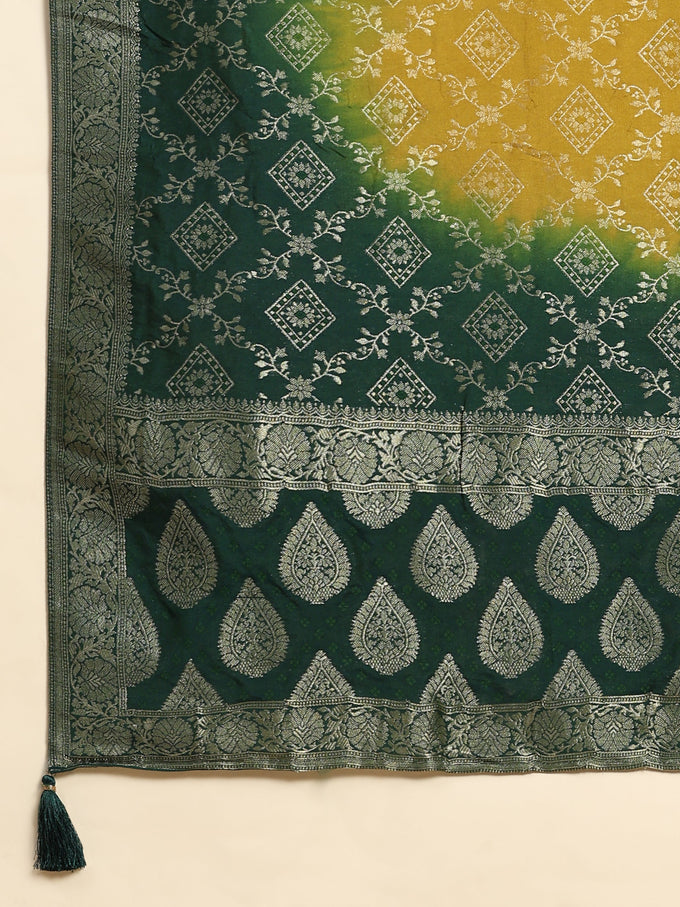 Green Velvet Embroidery Salwar Suit Set with Dupatta For Women's Trendmallsin