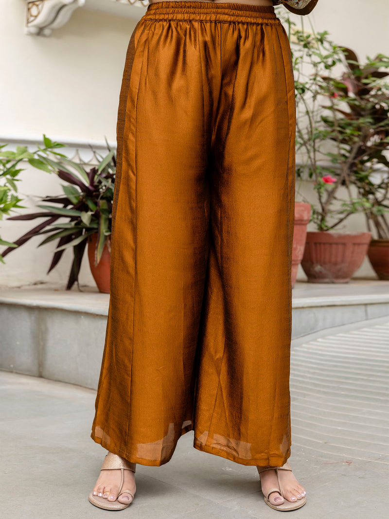 Women's Art Silk Sequins Embroidery Kurta Sharara Set with Dupatta for Women Kurta Palazzo Set Trendmallsin