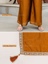 Women's Art Silk Sequins Embroidery Kurta Sharara Set with Dupatta for Women Kurta Palazzo Set Trendmallsin