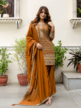 Women's Art Silk Sequins Embroidery Kurta Sharara Set with Dupatta for Women Kurta Palazzo Set Trendmallsin