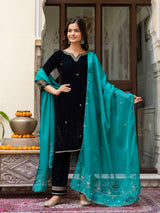 Morpeach Velvet Embroidery Salwar Suit Set with Dupattakk for Women's Trendmallsin