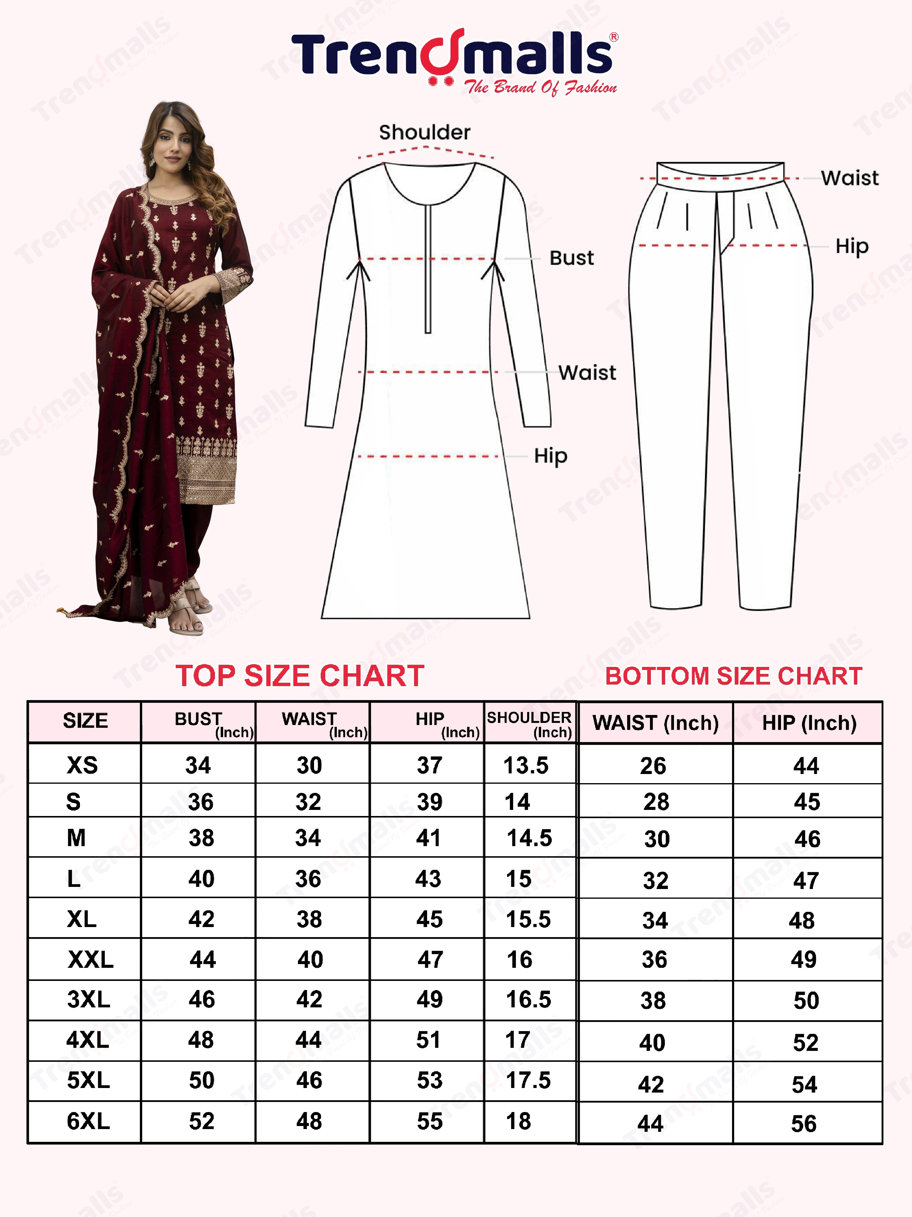 Maroon Art Silk Embroidery Sequence Work Kurta Pant Set with Dupatta for Women Trendmalls