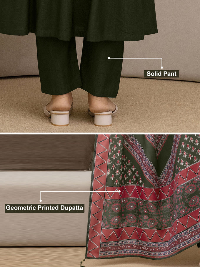 Mahndi Art Silk Embroidery Sequence Work Kurta Pant Set with Dupatta for Women Trendmalls