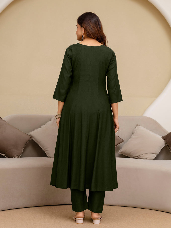 Mahndi Art Silk Embroidery Sequence Work Kurta Pant Set with Dupatta for Women Trendmalls