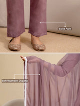 Darkpeach Cambric Cotton Embroidery Salwar Suit With Dupatta Set For Women's Trendmalls