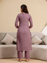 Darkpeach Cambric Cotton Embroidery Salwar Suit With Dupatta Set For Women's Trendmalls