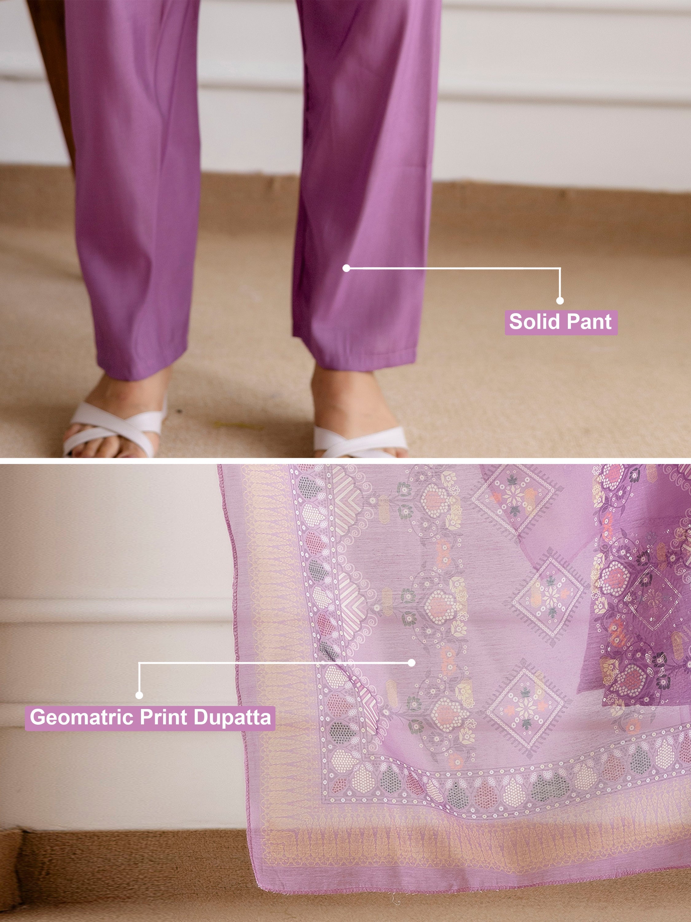 Purple Roman Chanderi Embroidery Salwar Suit with Dupatta Set For Women's Trendmalls