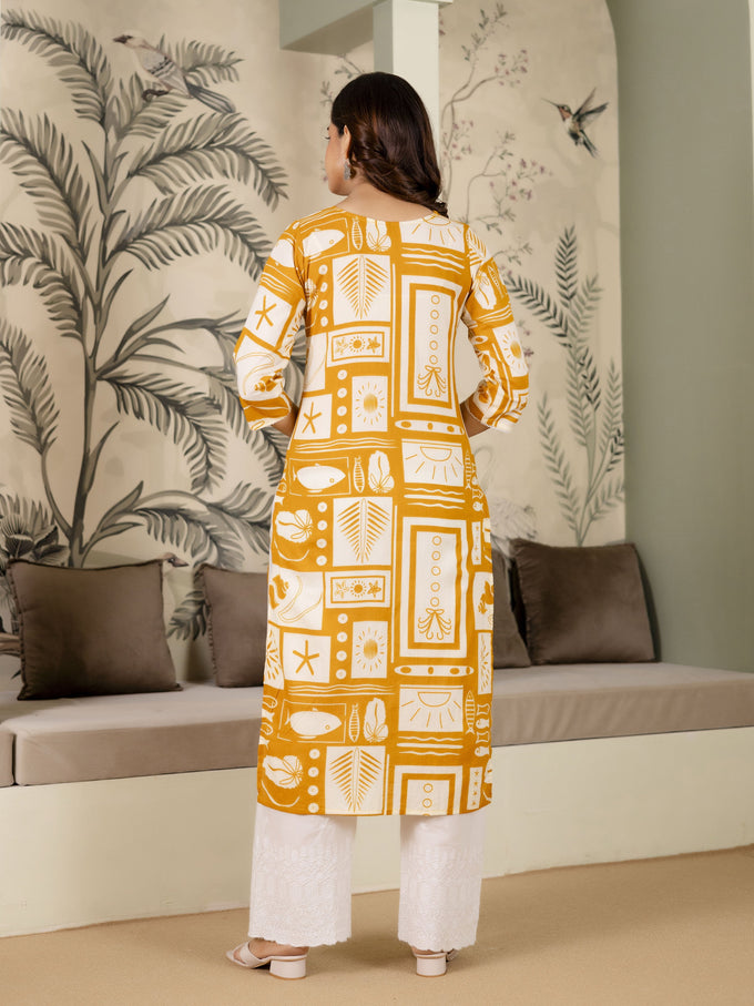 Yellow Cotton Embroidery Work Kurta Pant Set with Dupatta Salwar Suit Set Trendmalls