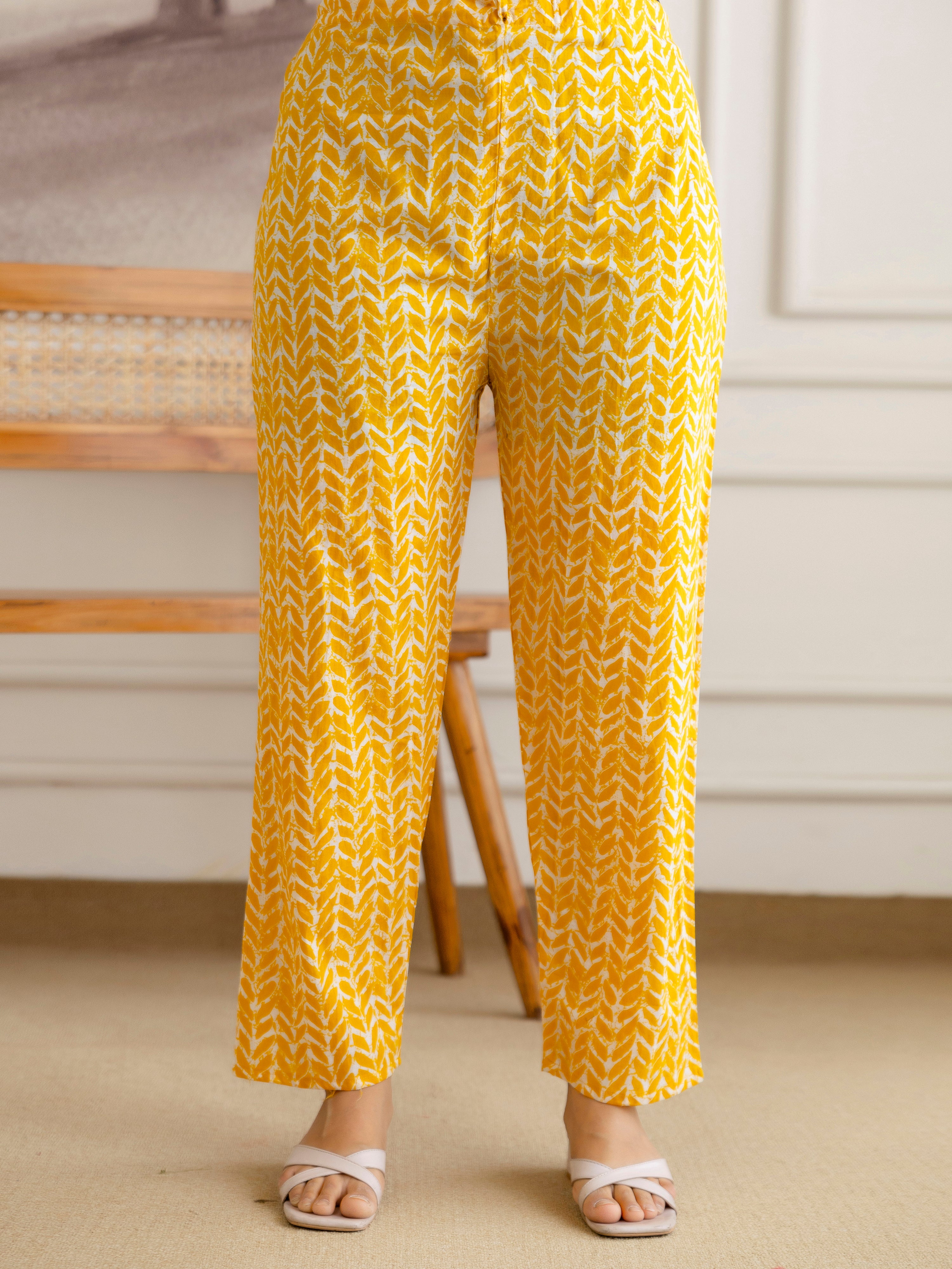 Orange Pure Cotton Beads Embroidery Work Floral Print Kurta Pant with Dupatta Set