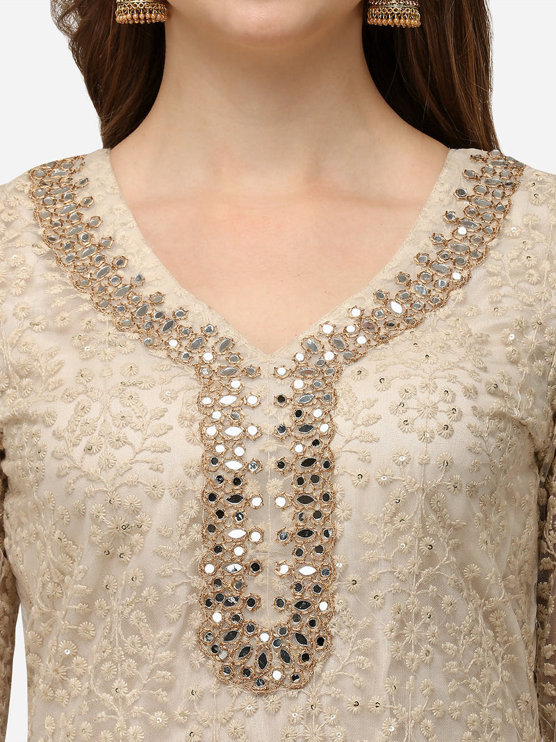 White Cotton Embroidery Salwar Suit Set Kurta Sharara with Dupatta Kurta Palazzo Set Stitched Ready To Wear For Women's Trendmallsin