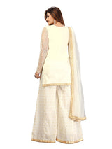 White Cotton Embroidery Salwar Suit Set Kurta Sharara with Dupatta Kurta Palazzo Set Stitched Ready To Wear For Women's Trendmallsin